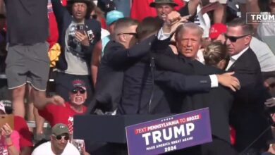 Trump retirado de comício sons de tiros, Trump comício tiros, tiros comício Trump, Trump tiros, Trump ataque tiros