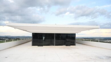 Centro Cultural Oscar Niemeyer, Centro Cultural Oscar Niemeyer Goiânia, área do terraço Centro Cultural Oscar Niemeyer, terraço Centro Cultural Oscar Niemeyer, restaurante terraço Centro Cultural Oscar Niemeyer Goiânia