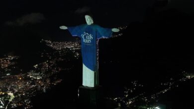 Totus Tuus 2025, Totus Tuus, Totus Tuus Cristo Redentor, projeção Totus Tuus Cristo Redentor, Cristo Redentor Totus Tuus