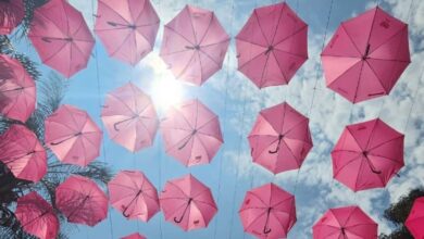 Outubro Rosa em Goiânia, Outubro Rosa 2025 em Goiânia, Outubro Rosa Goiânia, túnel de guarda-chuvas cor-de-rosa, Outubro Rosa