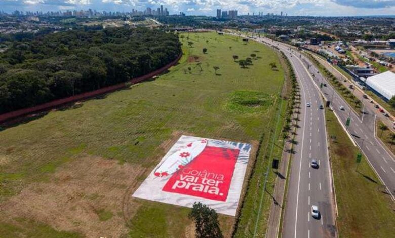 Goiânia vai ter praia, instalação Goiânia vai ter praia, complexo de surf Goiânia, instalação gigante Goiânia vai ter praia, praia Goiânia