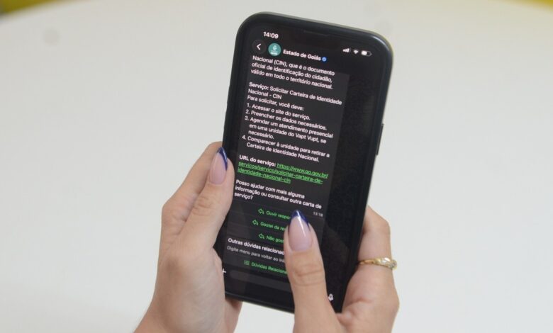 renovação CNH WhatsApp Goiás, Carteira de Identidade Nacional WhatsApp Goiás, serviços públicos WhatsApp Goiás, solicitar serviços públicos WhatsApp Goiás, WhatsApp serviços públicos Goiás