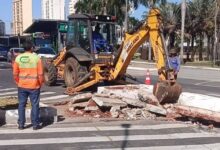muretas Rua 83 Praça Cívica, Rua 83, Praça Cívica, retirada muretas Praça Cívica, Praça Cívica
